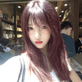 Load image into Gallery viewer, Autumn and winter white hair color pink brown wig female long hair Internet celebrity lolita daily jk broken bangs full headgear medium long hair