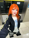 Load image into Gallery viewer, Halloween wig Internet celebrity orange jellyfish head high-level clavicle hair JK daily fluffy short hair full head cover