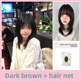 Load image into Gallery viewer, Black wig female long hair new layered long straight hair round face lolita natural JK cute Shaoluo full headgear