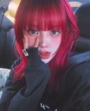 Load image into Gallery viewer, Wig female red new clavicle hair y2k Internet celebrity subculture Qi bangs high level short straight hair full headgear