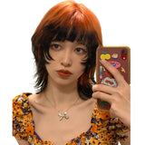 Load image into Gallery viewer, Subculture personality cool handsome dirty orange black gradual change male hair mullet head fox juvenile feeling daily neutral wolf tail wig