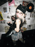 Load image into Gallery viewer, Wig female long hair Siamese cat gradual change Gothic Paris painting dye long straight hair wig cover simulation full head cover