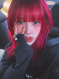Load image into Gallery viewer, Wig female red new clavicle hair y2k Internet celebrity subculture Qi bangs high level short straight hair full headgear