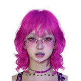 Load image into Gallery viewer, Dragon fruit hair color wig female full head cover Yabi medium long hair full head cover female y2k hottie wool roll egg roll head