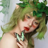 Load image into Gallery viewer, Princess Cut Wool Roll Fluffy Matte Short Roll Clavicle Hair Internet celebrity Lolita Green Wig Women's Short Hair Full Headgear