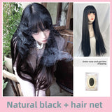Load image into Gallery viewer, Super long wig pink Mori photo long straight hair girl group JK Hong Kong style full head wig