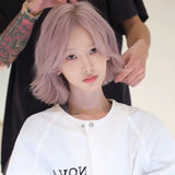Load image into Gallery viewer, Japanese and Korean new wig female pink medium point short outer warped hair Lolita Internet celebrity whole top temperament full head cover