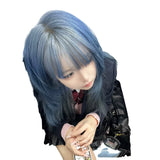 Load image into Gallery viewer, Blue Gray Straight Bob Wig