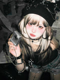 Load image into Gallery viewer, Wig female long hair Siamese cat gradual change Gothic Paris painting dye long straight hair wig cover simulation full head cover