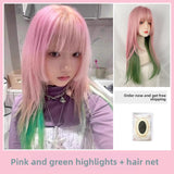 Load image into Gallery viewer, Jellyfish head wig full head cover female long hair age reduction subculture long hair Internet celebrity JK cool handsome head y2k brown cos