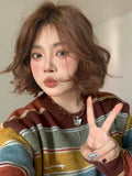 Load image into Gallery viewer, Miscellaneous Autumn and Winter Maillard Hair Color Women's Full Head Cover Simulation Wool Curly Short Curly Hair Natural Whole Lazy Curly Hair Cover
