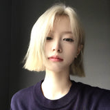 Load image into Gallery viewer, Lace hairnet big scalp platinum medium wig women short hair Internet celebrities one size fits all bobo head full headgear