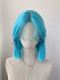 Load image into Gallery viewer, Smurf front lace medium wig female summer short hair Bobo head age reduction imitation full real girl group full headgear