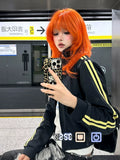 Load image into Gallery viewer, Halloween wig Internet celebrity orange jellyfish head high-level clavicle hair JK daily fluffy short hair full head cover