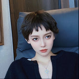 Load image into Gallery viewer, Wig female short hair bobo head dog gnaw bangs Internet celebrity Bobo head fluffy trim natural handsome fashion wig cover