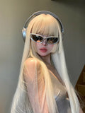 Load image into Gallery viewer, Princess cut wig long hair full headgear halloween cosplay long straight hair lolita daily wig cover