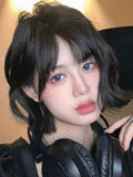 Load image into Gallery viewer, Seaweed Mi Same Korean Short Hair Wig Women's Full Headgear French Air Bangs Curly Hair Age Reducing Hairstyle Japanese