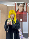Load image into Gallery viewer, Japanese lemon yellow high-level cute wig female full head cover COS long straight soft sister Yabi full hair cover