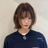 Load image into Gallery viewer, Wig female Korean female high warped brown age-reducing short hair daily repair Bobo head breathable whole head cover
