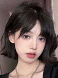Load image into Gallery viewer, Seaweed Mi Same Korean Short Hair Wig Women's Full Headgear French Air Bangs Curly Hair Age Reducing Hairstyle Japanese