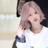 Load image into Gallery viewer, Japanese and Korean new wig female pink medium point short outer warped hair Lolita Internet celebrity whole top temperament full head cover