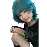 Load image into Gallery viewer, Hanni sea blue cute wig short hair female full hood halloween y2k hottie eversion reverse Japanese