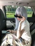 Load image into Gallery viewer, High-level wig female long hair new blue olita Japanese Qi bangs long straight hair Internet celebrity daily full headgear