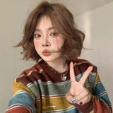 Load image into Gallery viewer, Miscellaneous Autumn and Winter Maillard Hair Color Women's Full Head Cover Simulation Wool Curly Short Curly Hair Natural Whole Lazy Curly Hair Cover