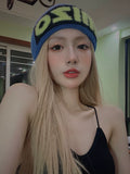 Load image into Gallery viewer, Internet celebrity wig women summer long straight hair Korean fashion rose with the same medium milk tea platinum medium long hair full headgear