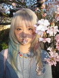 Load image into Gallery viewer, Wig female unicorn pink blue gradual change clavicle hair y2k Internet celebrity subculture high level short straight hair full hood