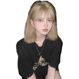 Load image into Gallery viewer, Wig female full head cover medium length short hair cute white collarbone hair tide natural Korean version JK