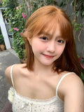 Load image into Gallery viewer, Halloween orange brown wig short hair female medium and long age reduction full hood Bobo head bob Japanese lolita color