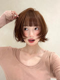 Load image into Gallery viewer, Wig Women's hood Layered short hair hanni Same girly whole wig Orange brown cos Bobo head