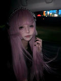Load image into Gallery viewer, Princess cut wig female long hair Japanese Internet celebrity long straight hair rice pink less lolita full headgear