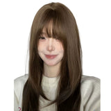 Load image into Gallery viewer, Ancient BaBy wig female full headgear high level cold brown natural lolita soft sister cos universal y2k long straight hair
