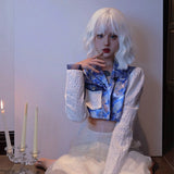 Load image into Gallery viewer, Soft girl LOLITA wig COS silver and white short curly hair Halloween fake hair realistic fashion European and American style hair cover