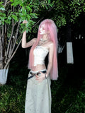 Load image into Gallery viewer, New Internet celebrity super long wig pink Mori photo long straight hair girl group JK Hong Kong style full head wig