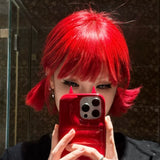 Load image into Gallery viewer, Japanese red wig Harajuku two-dimensional Internet celebrity cute fluffy trimmed lolita wig women's short hair full headgear