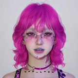 Load image into Gallery viewer, Dragon fruit hair color wig female full head cover Yabi medium long hair full head cover female y2k hottie wool roll egg roll head