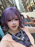 Load image into Gallery viewer, Purple cute wig short hair female full hood halloween y2k hottie eversion reverse Japanese