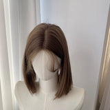 Load image into Gallery viewer, Forehead lace linen gray brown one-size-fits-all wig women's short hair women's group micro-curl universal cos high temperature silk