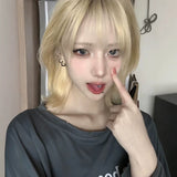Load image into Gallery viewer, Internet celebrity white gold wig medium long collarbone medium long hair JK girl Lolita fashion high temperature silk hair cover
