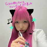 Load image into Gallery viewer, Rose pink wig female long straight hair cute full hood full top girl group JK female long hair Y2K temperament lolita