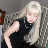 Load image into Gallery viewer, Internet celebrity blonde wig female long hair temperament fashion long straight hair daily age reduction lolita natural realistic jk full head