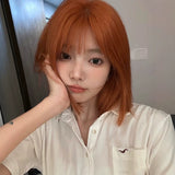 Load image into Gallery viewer, Dirty orange Japanese wig female y2k full head cover short hair cos eversion warped head lolita female group JK hair