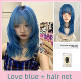 Load image into Gallery viewer, High-level wig gray-brown medium and long clavicle hair female full head cover cute COS Japanese light-colored broken hair whole top