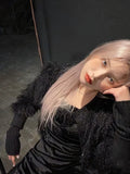 Load image into Gallery viewer, Korean Internet celebrity medium pink purple wig natural live streaming host JK girl group INS wind can be salt can be sweet long straight hair fashion