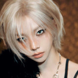 Load image into Gallery viewer, Short hair wig female full head cover Internet celebrity handsome T light gold shape men and women the same style Korean girl group retro millennial babes
