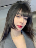 Load image into Gallery viewer, Daily princess cut wig female medium long hair jk wig antique cos female black long straight gradual change highlights full headgear