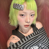 Load image into Gallery viewer, Halloween elf green Japanese Korean wig female short hair full head cover French JK outer warping age-reducing hairstyle BOBO